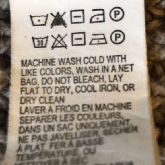 Lucky Brand Tomorrow taupe marled  cable knit sweater short fitted - Picture 12 of 14